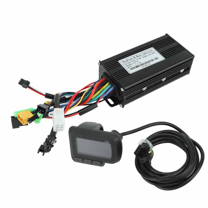 Elektrische Fiets Controller Kit met LCD Display 24V 36V 48V 500W tot 750W 26A 3 Modus Sinusgolf black