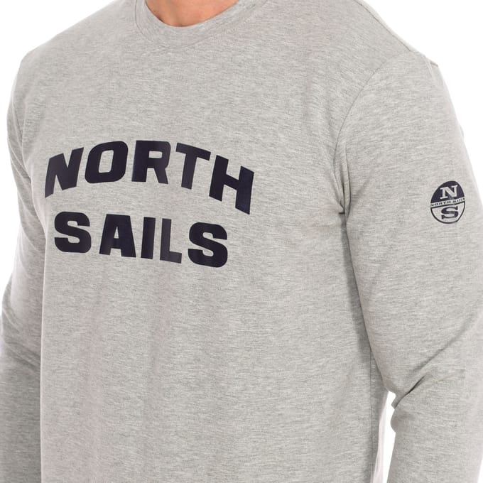 Heren sweatshirt met lange mouwen en ronde hals 9024170