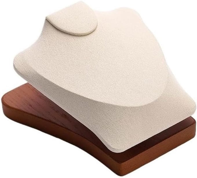 Sieradenstandaard - Hals Display - Sieraden Presentatie - Natuurlijke Textuur - 10x10x10 mm - Wit