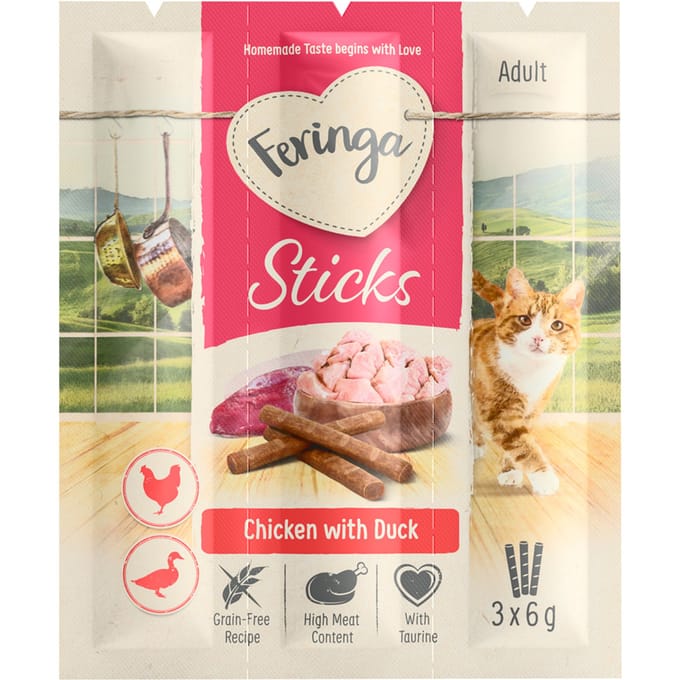 3x6g Sticks Kip Eend Feringa Kattensnack