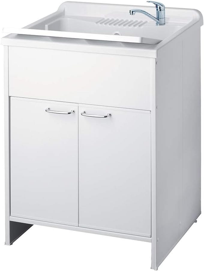 Witte PVC Spoelbak voor Bijkeuken 60x60x39 cm