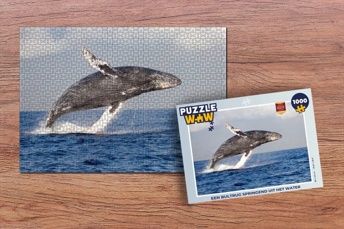 Puzzel Een bultrug springend uit het water - Legpuzzel - Puzzel 1000 stukjes volwassenen