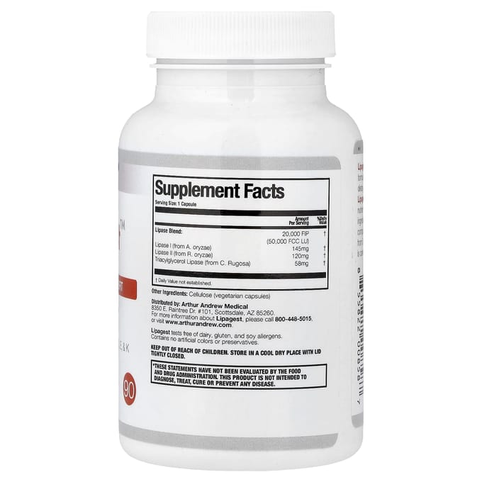 Arthur Andrew Medical, Lipagest™, 90 Capsules