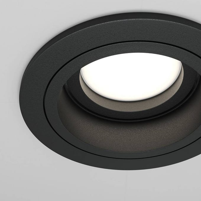Maytoni Inbouwlamp Akron, instelbaar, rond, zwart