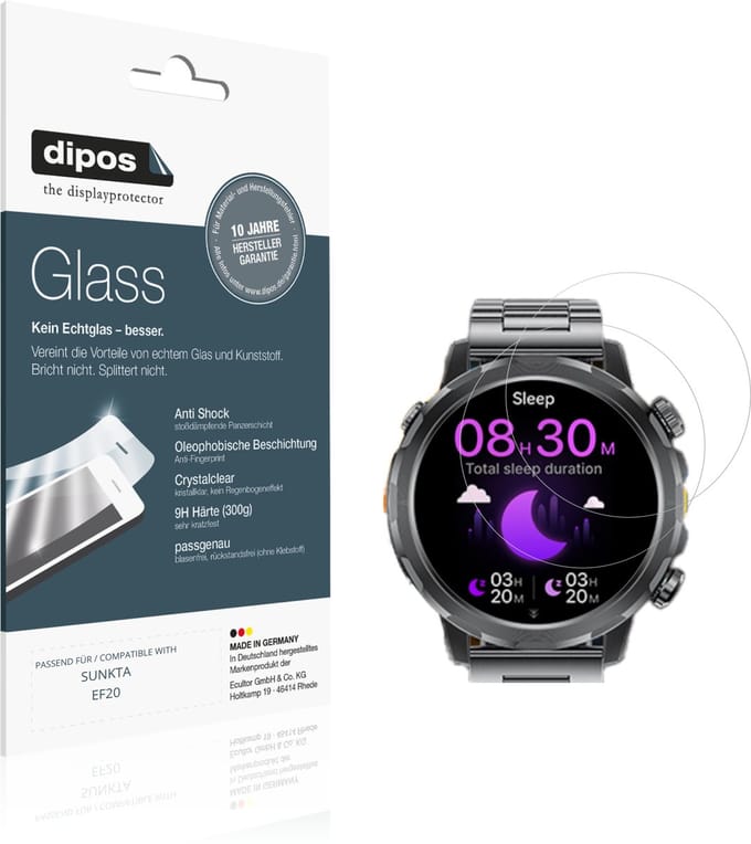 dipos – 2x Pantserfolie geschikt voor SUNKTA EF20 | 9H Screenprotector