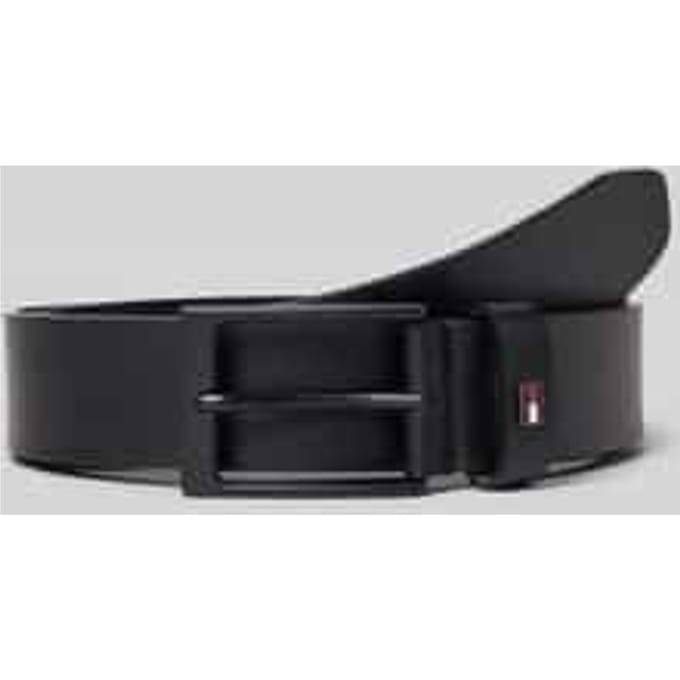 Leren riem met logo-applicatie
