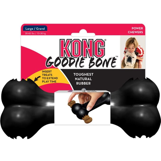 Kong Extreme Goodie Bone - Large - Zwart - Rubber - 22 cm