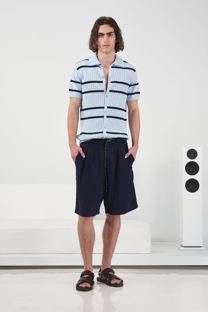 Mid-waist Relaxed Fit Wijde Pijpen Tencel Shorts