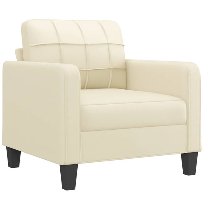 vidaXL - 4-delige - Loungeset - met - kussens - kunstleer - crème