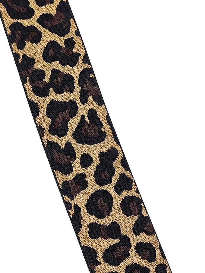 BamBella - Kleding Elastiek - 1 meter - Taille Band - tijgerprint bruin panterprint 40mm breed