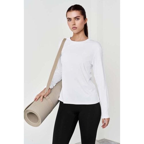 FAMME Relaxed Gym Long Sleeve White M