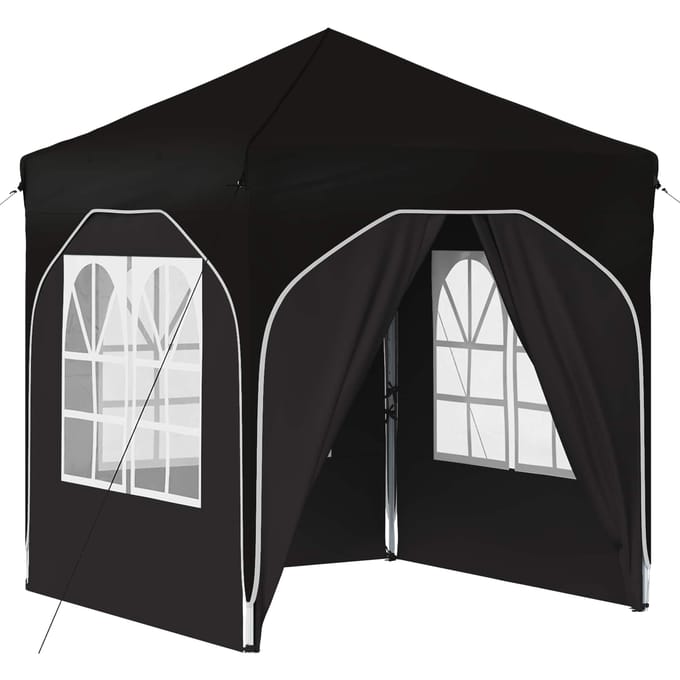vidaXL - Pop-up - Feesttent - 192 - x - 192 - x - 245 - cm - Zwart