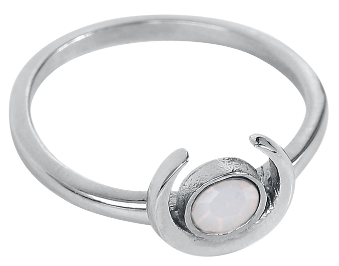 etNox - Gothic Ring - Maan - voor Vrouwen - zilverkleurig