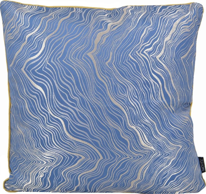 NOVÉE Zinzi gold / blue | 45 x 45 cm | kussenhoes | jacquard / polyester