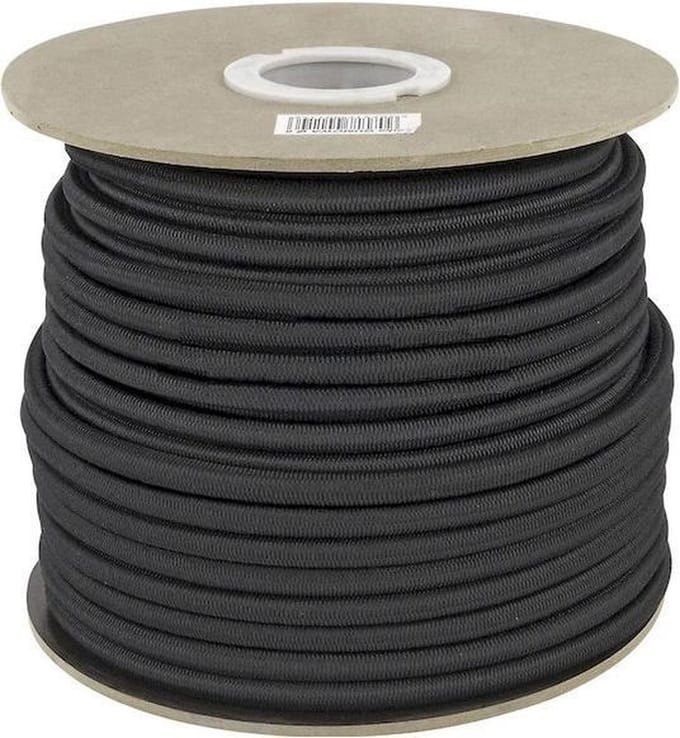 100 meter Elastisch Touw - 4 mm - ZWART - elastiek op rol