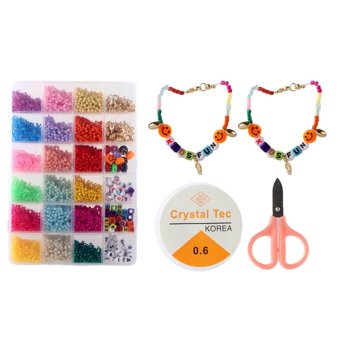 Glaszaad kralen set compleet voor het maken van armbandjes