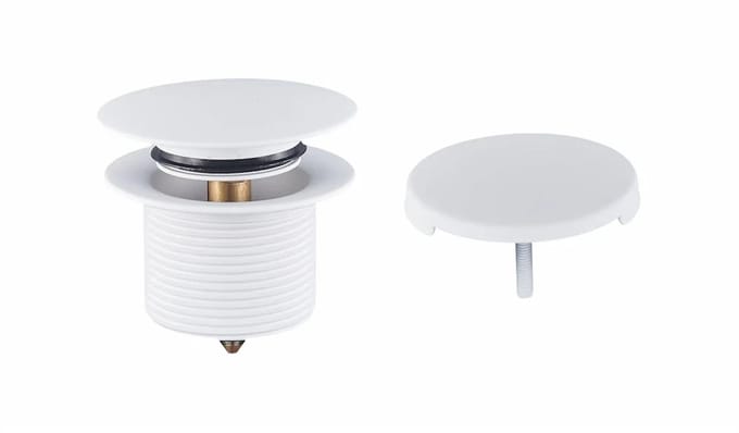 DutchLine - Afvoerplug Met Overloop Voor Bad – Mat wit