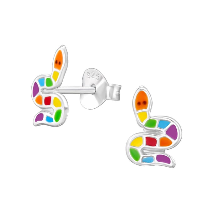 Princess Oorbellen Slang - 925 Zilver E-coating - Diertje - 6x9.5mm