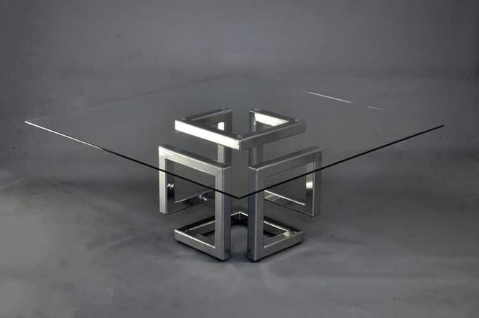 Tafelonderstel Infinity Cube - Tafelbasis Metaal - Meubels Assembleren - Handgemaakt Gelaste Constructie - 50x50x50 cm - Metaal