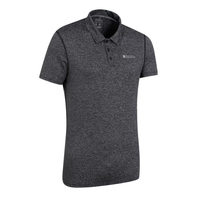 Mountain Warehouse Heren Agra gestreept poloshirt (Zwart)
