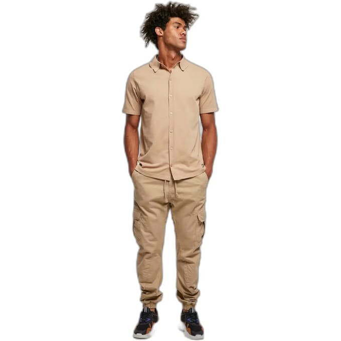 Urban Classics - Knitted shirt Overhemd - XL - Beige