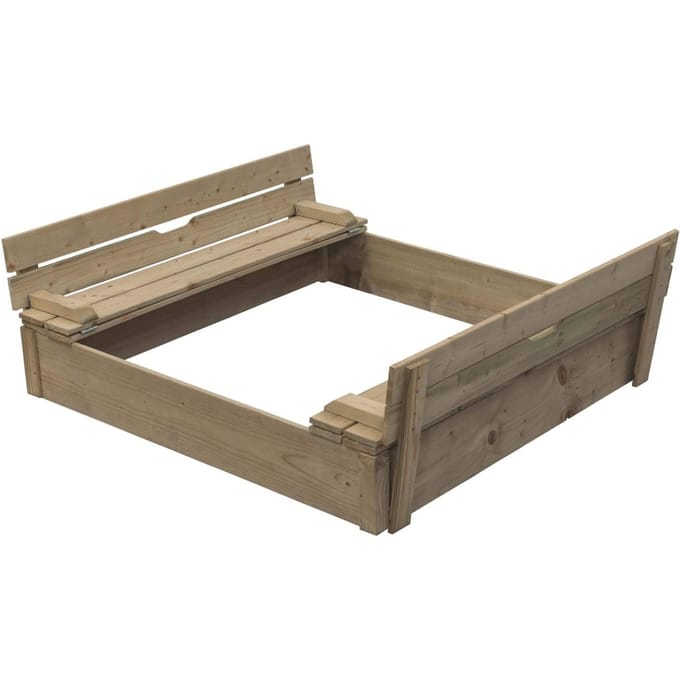 Houten zandbak met deksel 120x120cm