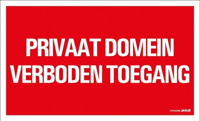 Pickup bord 33x22 cm - Privaat domein Verboden toegang