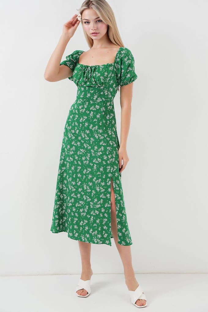 Bloemenprint Midi-jurk met Strik
