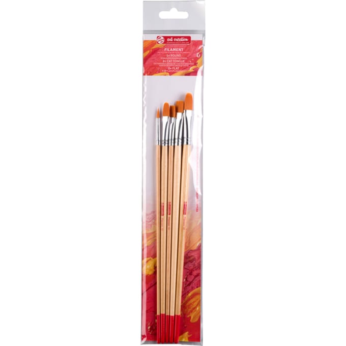 Penseel Talens Art Creation filament rond  en plat set à 5st