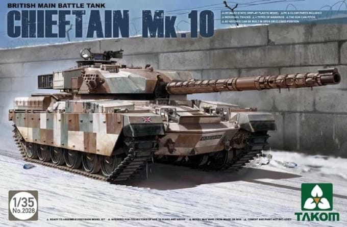 Takom Modelbouwpakket Militaire voertuigen - 2028 British Main Battle Tank Chieftain Mk.10 Plastic - 1:35 - Modelbouw