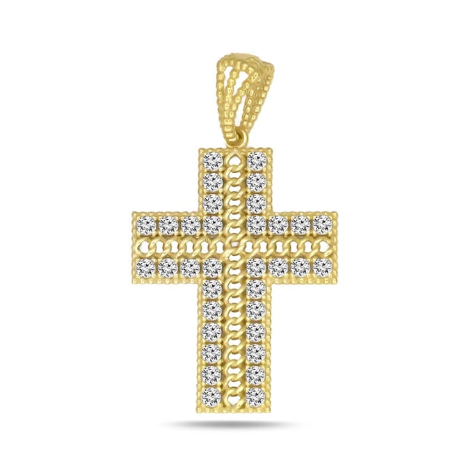 Juwelier Zwartevalk 14 karaat gouden kruis hanger - 14.293