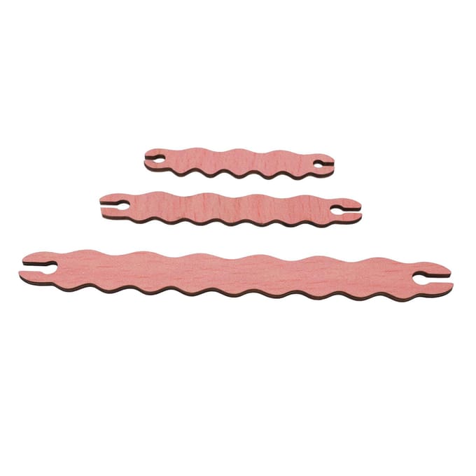 Navettes Bâtons de Tissage Bois de Pin Design Ondulé Multifonctionnel Bâtons Navettes à Main en Bois pour Couvertures Chapeaux Écharpes pink
