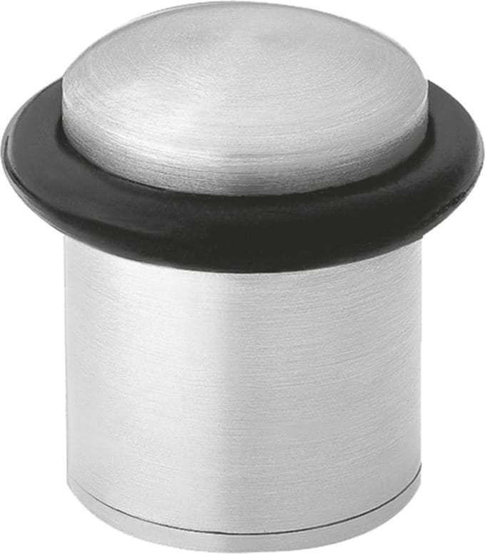 AMIG Deurstopper/deurbuffer - 1x - D30mm - inclusief schroeven - mat rvs
