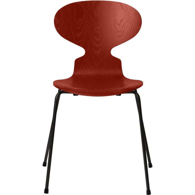 Fritz Hansen Ant Stoel - venetian red - zwart