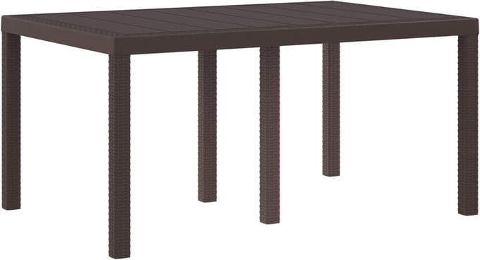 Tuinstafel | Buitentafel | Terrastafe Bruin 150 x 100 x 73 cm poly rattan