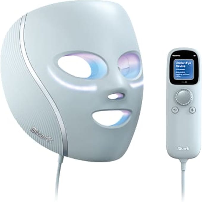 Shark CryoGlow LED-Masker met Under-Eye-Cooling in Lichtblauw | FW312EU | van SharkNinja