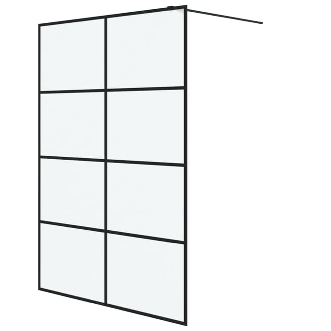 vidaXL - Inloopdouchewand - 140x195 - cm - mat - ESG-glas - zwart