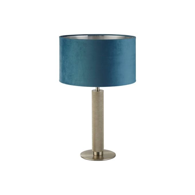 Searchlight London tafellamp, zilver / turquoise