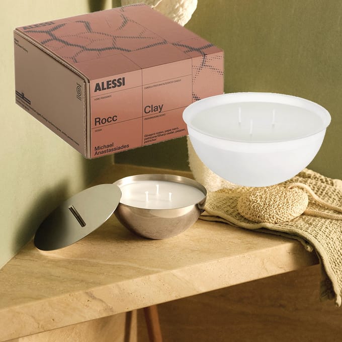 Alessi Rocc-Set-Small-Amber-Geurkaars-mét-Container