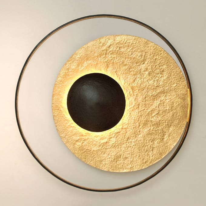 Holländer Wandlamp Satelliet in goud-bruin, Ø 90 cm