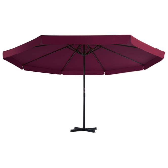 vidaXL - Parasol - met - aluminium - paal - 500 - cm - bordeauxrood