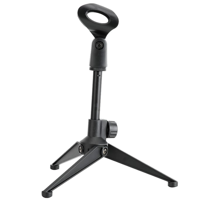 Duurzame ABS Tafel Tripod Stand Verstelbare Desktop Microfoon Klem Clip Houder voor Microfoon black