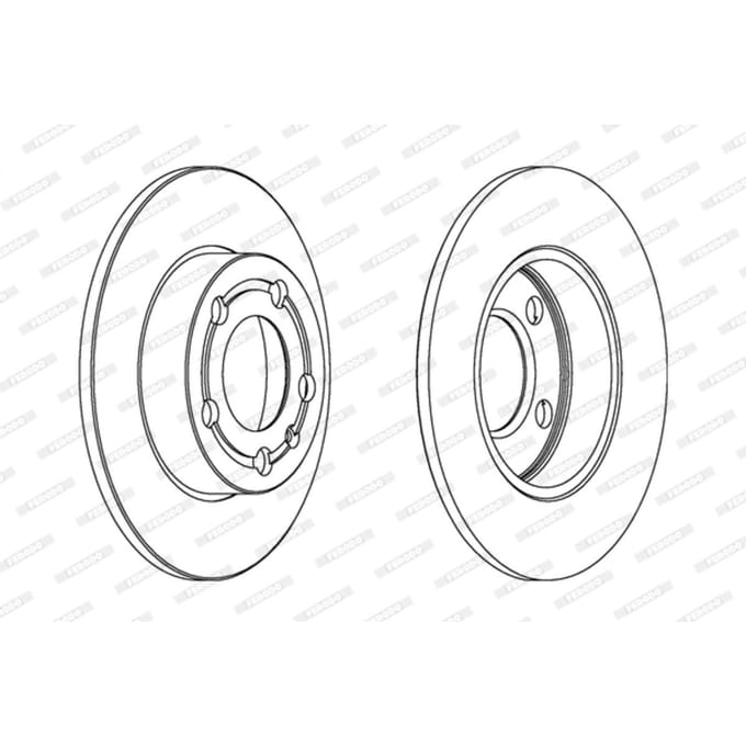 Remschijf FERODO DDF1233C achter, compleet, 2 stuk
