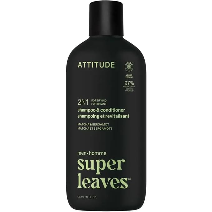 Attitude Super Leaves Men 2in1 Shampoo & Conditioner Bergamot & Matcha - 415 ml