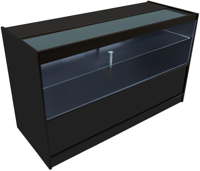 C1500 led winkeltoonbank - zwart - 150 cm - helder wit led