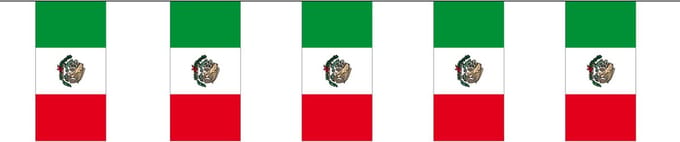 Papieren feest slinger vlaggetjes van Mexico 4 meter - Feestartikelen/versiering