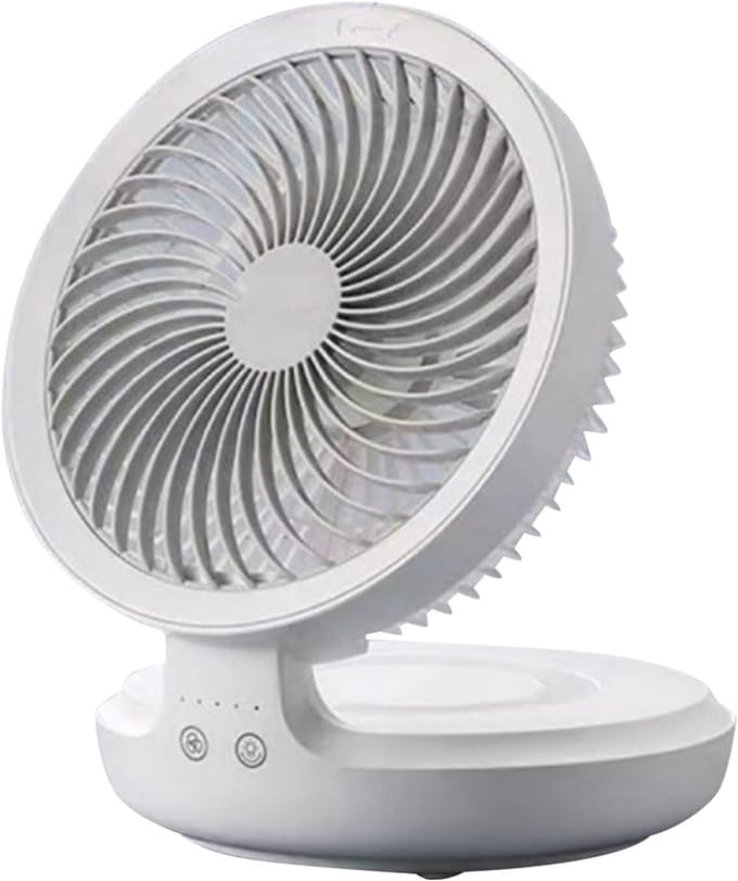 VHV - Mini Ventilator - Tafelventilator - USB Ventilator - Oplaadbare Bureau Ventilator - Nachtlamp En Oscillatie - Voor Bureau Slaapkamer Camping