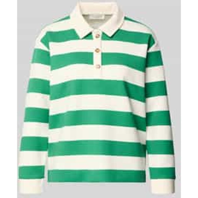 Sweatshirt met polokraag en knoopsluiting