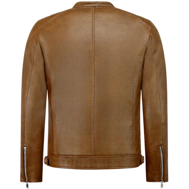 Leren Jas - Biker Jack Heren - Motor Jack - Tussenjas Heren - Bruin