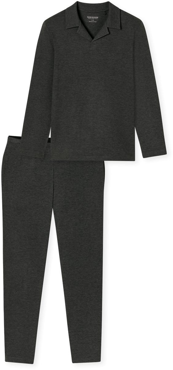 Schiesser – Premium Warming – Pyjama – 182031 – Dark Grey - Maat L